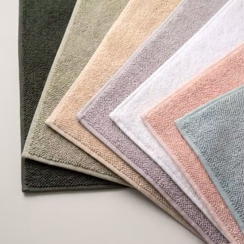 Misona Organic Cotton Luxury Reversible Towelling Bath Mat, White, W: 80 cm, D: 50 cm – 3