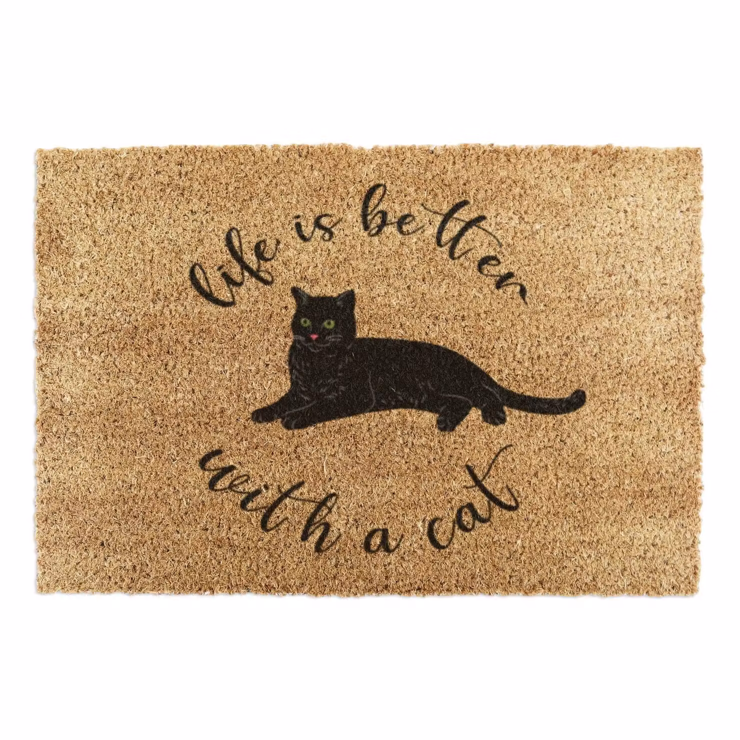 Artsy Mats Life Is Better With A Cat Doormat, Brown, W: 90 cm, D: 60 cm – 3