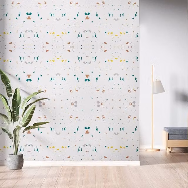 Livingandhome 10-Piece Abstract PVC Self-Adhesive Waterproof and Oilproof Wall Stickers in White and Multicolour