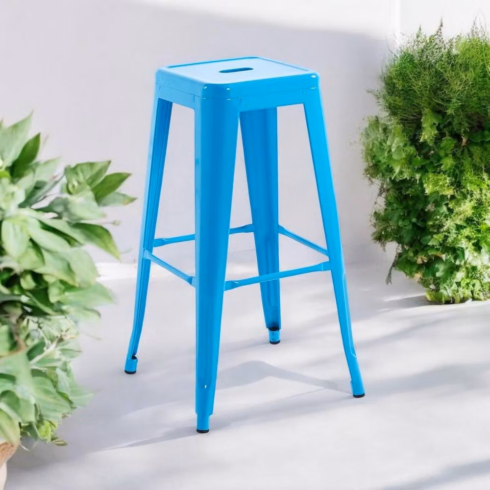 Minster Blue Metal Bar Stool, W/D/H: 41 x 41 x 76 cm – 2