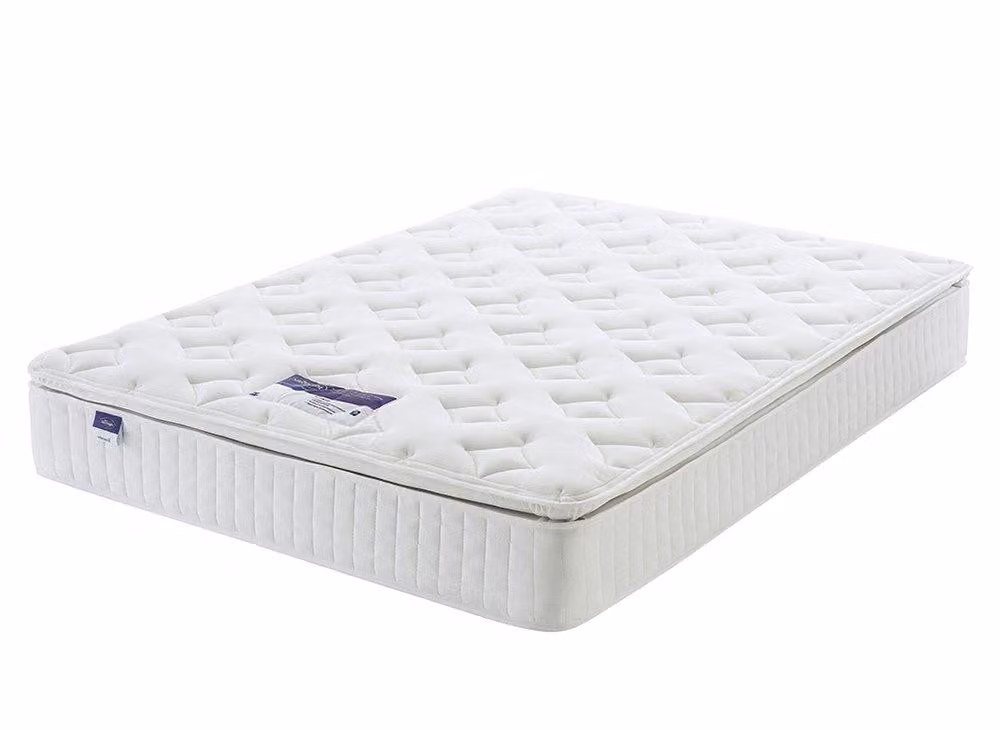 Silentnight Miracoil Pillowtop Mattress in White with Pocket Springs and Temperature Regulation