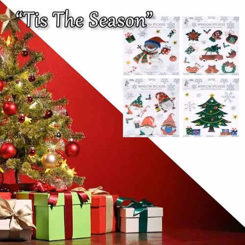 VFM e-Store Christmas Stickers in Multicolour, Varied Designs, W/H: 21 x 21 cm – 4