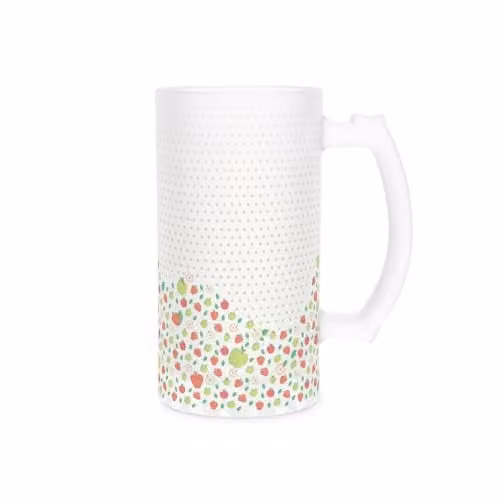 Purely Home Red Frosted Glass Cider Drinker Stein with 450 ml Capacity