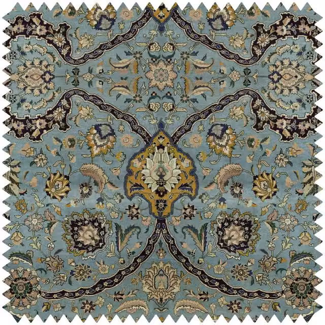 House of Hackney Zanjan Velvet Fabric Sample in Blue