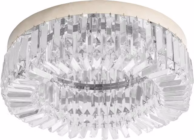 HOMCOM Modern Crystal Ceiling Lamp Chandelier in Silver – 1