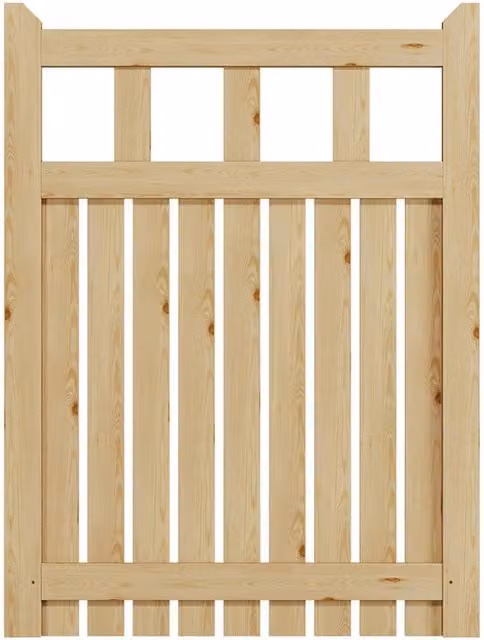 Darphe Traditional Flat-Topped Wooden Garden Gate in Yellow, W/H: 90 x 120 cm