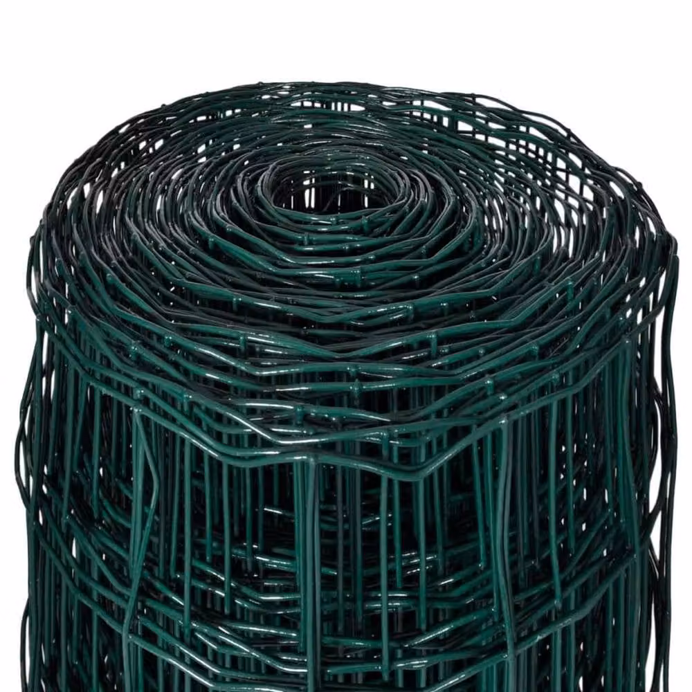 Berkfield Home Euro Fence PVC-Coated Steel Fencing, Green, W: 10 m, H: 1.5 m – 3