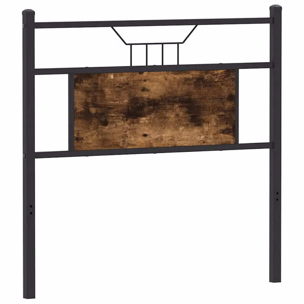Berkfield Home Industrial Headboard in Smoked Oak and Brown, Width: 75 cm – 2