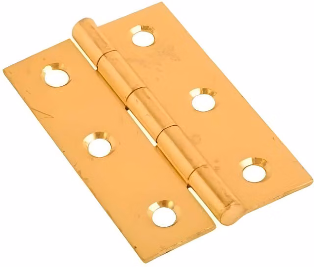 Dzina Steel Butt Hinge 1838 Brass, 100mm, Pack of 2 Pairs