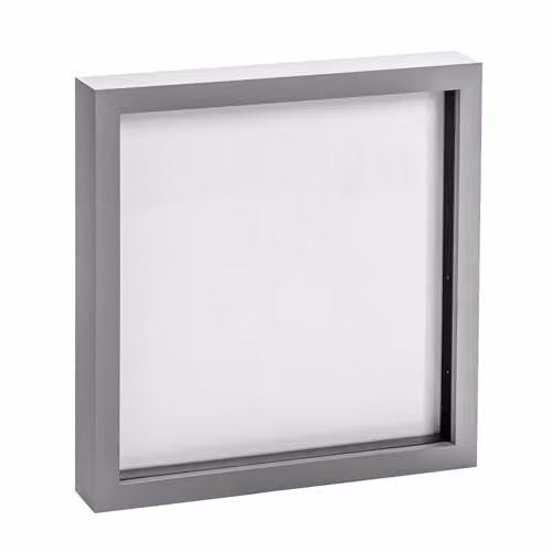 Nicola Spring Grey Square 3D Shadow Box Photo Frame for Memorabilia and Keepsakes, W/D/H: 25.4 x 25.4 x 25.4 cm