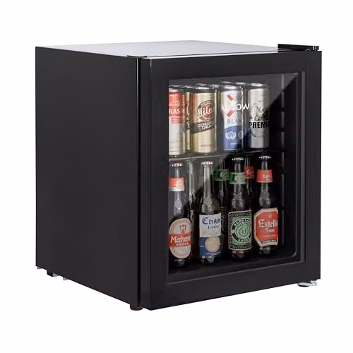 Willow WBC48B 48L Table Top Beverage Cooler in Black with Triple Glazed Glass Door and Adjustable Thermostat