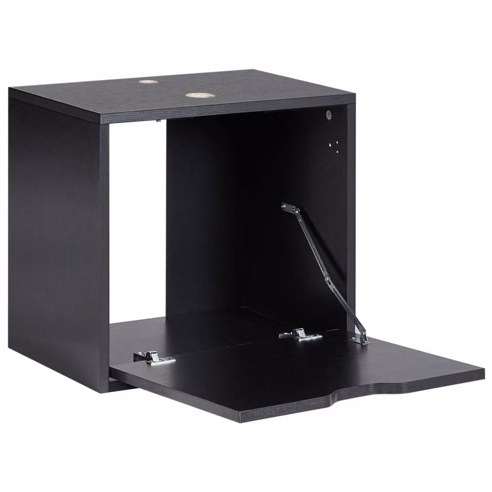 Wyld and Coco Black Matt Wood Melamine Wall Mounted Bathroom Door with Pre Cut Hole – 4