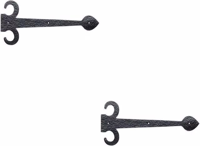 Loops 2 Pairs of Ornate Sword Hinges in Black Antique, 45.7 cm