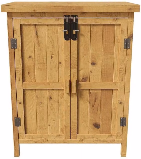 Kelvenix Rustic Wooden Garden Storage Cabinet in Brown, W/D/H: 73.5 x 43.5 x 87.0 cm