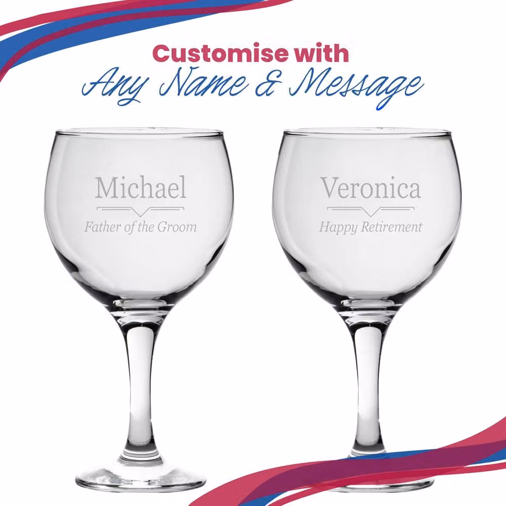 Uniqueful Personalised Engraved Gin Balloon Cocktail Glass in Clear – 3
