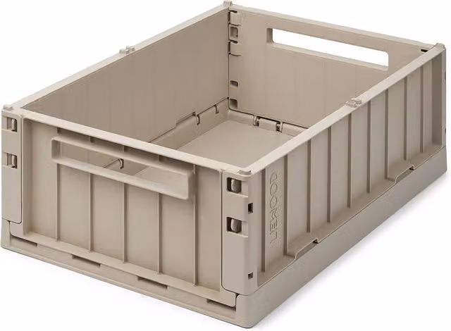 Liewood Weston Large Storage Crate in Sand, Stackable and Foldable with Handles
