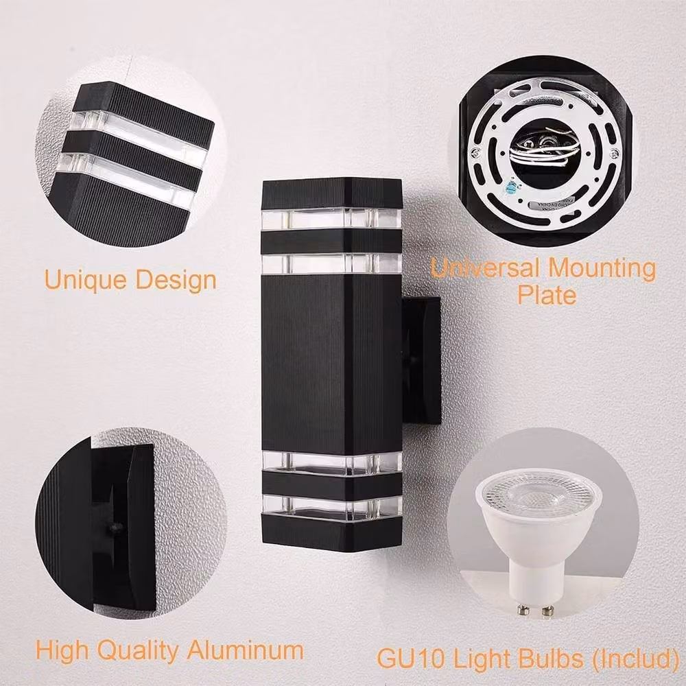 Ventryn Modern Black Aluminium Up and Down Outdoor Wall Light with IP65 Waterproof Rating and GU10 LED Compatibility – 4