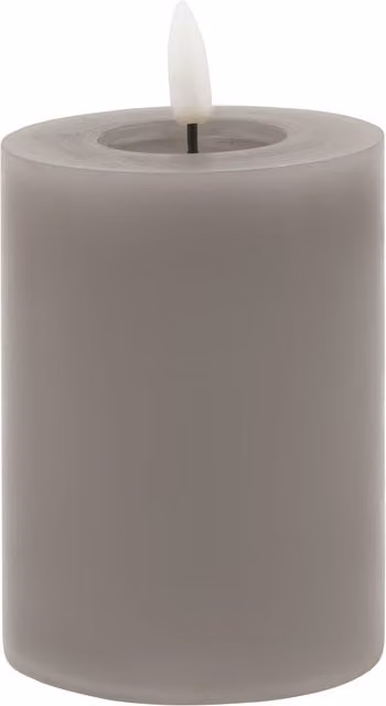 Love Lace Grey LED Wax Pillar Candle with Melt and Flicker Effect