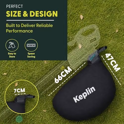 Keplin Leaf Blower Vacuum Collection Bag, 35L, Black Polyester – 4
