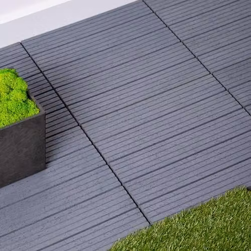 Nicoman Cosmopolitan Interlocking Garden Decking Tiles, Light Grey, 30 x 30 cm, 40 Pack – 1