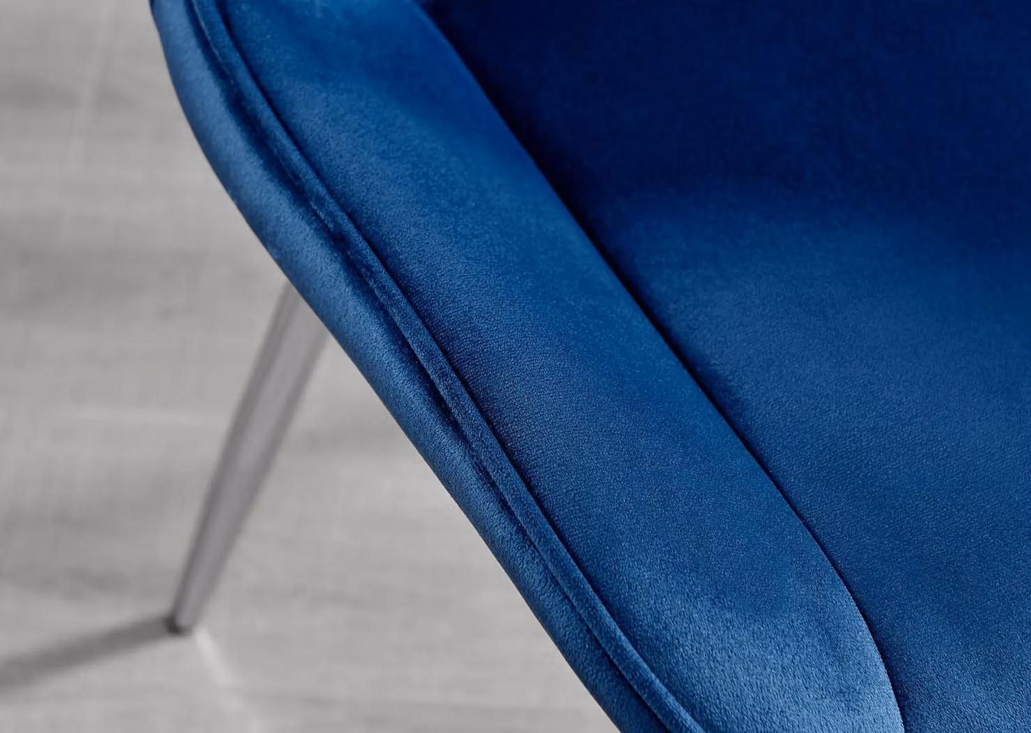 FurnitureboxUK Pesaro Navy Blue Velvet Dining Chairs with Silver Metal Legs, Set of 2 – 3