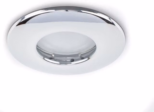 ValueLights LED Fire Rated IP65 Downlight Ceiling Light Fitting, 6 Pack, Metallic Silver