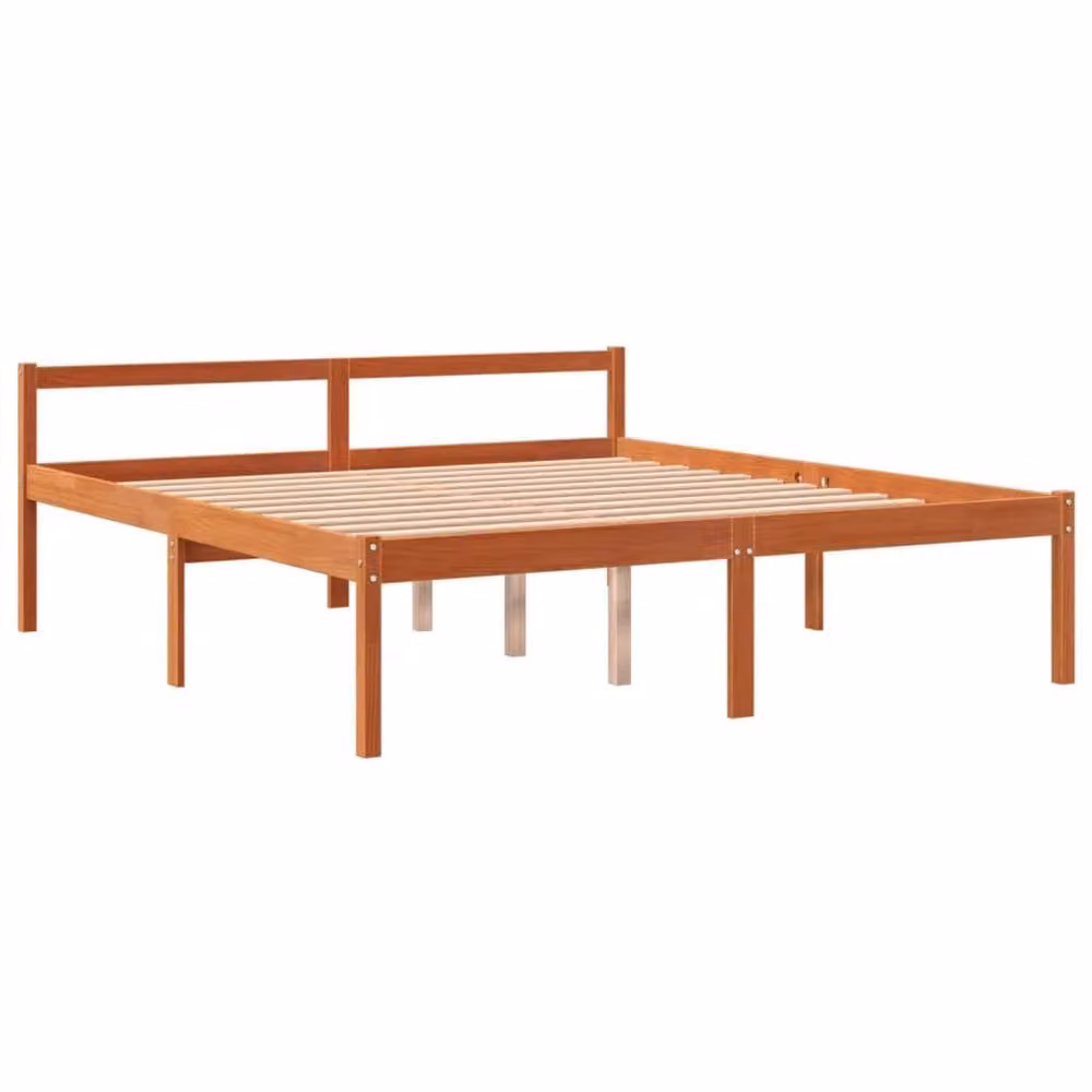 Berkfield Home Senior Bed in Wax Brown Solid Pine Wood, W/D/H: 160 x 200 cm – 3