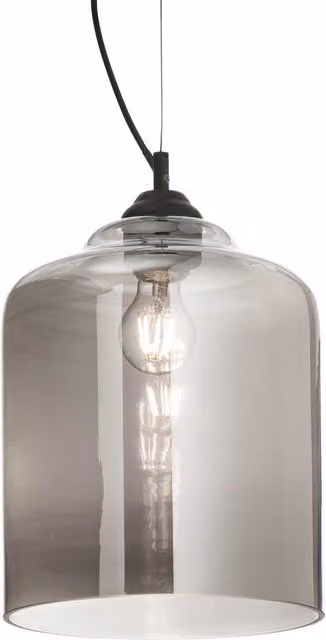 Ideal Lux Bistro 1 Light Dome Square Ceiling Pendant in Black