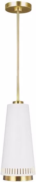Loops Matte White Metal Pendant Light Fitting with E27 60W LED Bulb