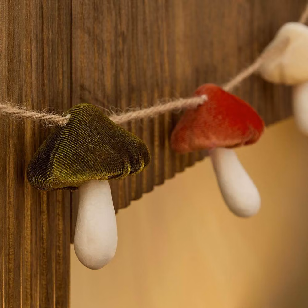 OHS Autumn Mushroom Garland Multicolour Textile Hanging Decor for Kids Bedrooms – 2
