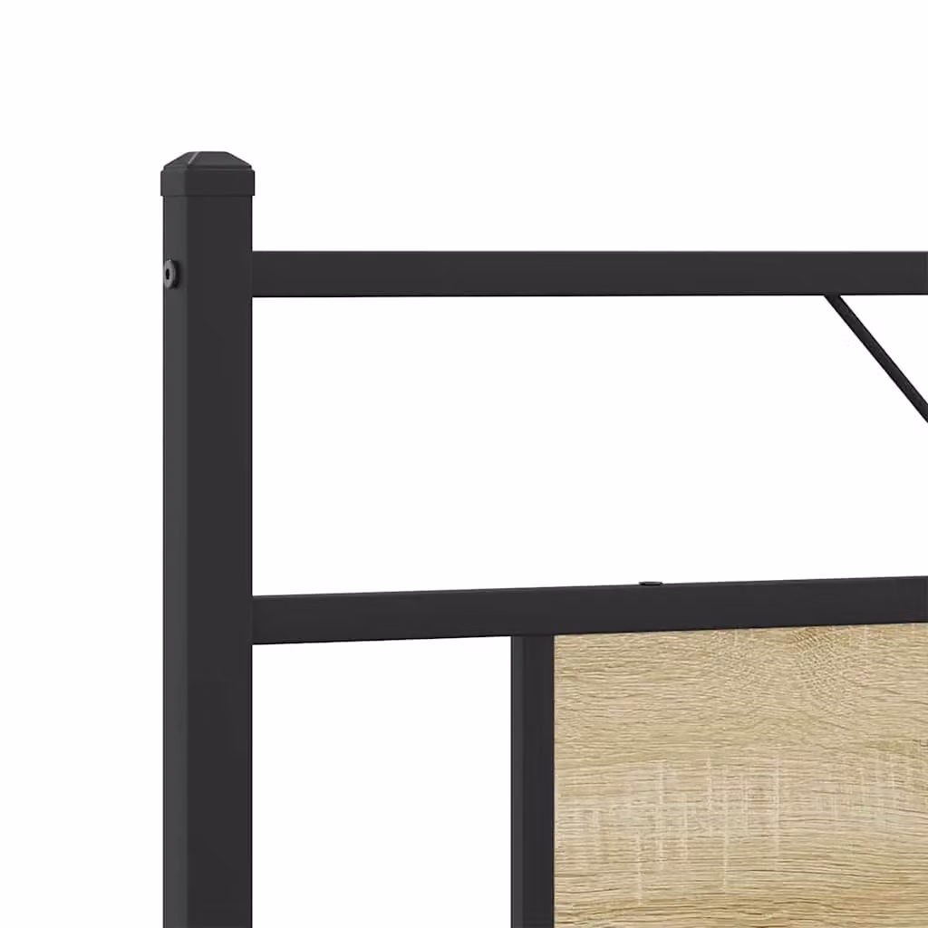 Berkfield Home Metal Bed Frame in Sonoma Oak Brown, W: 160 cm, L: 200 cm – 3