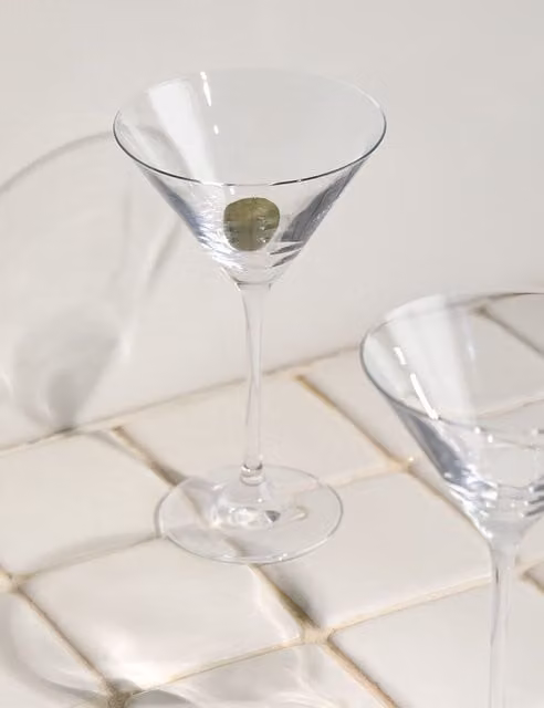 M&S Set of 4 Maxim Clear Crystal Martini Cocktail Glasses
