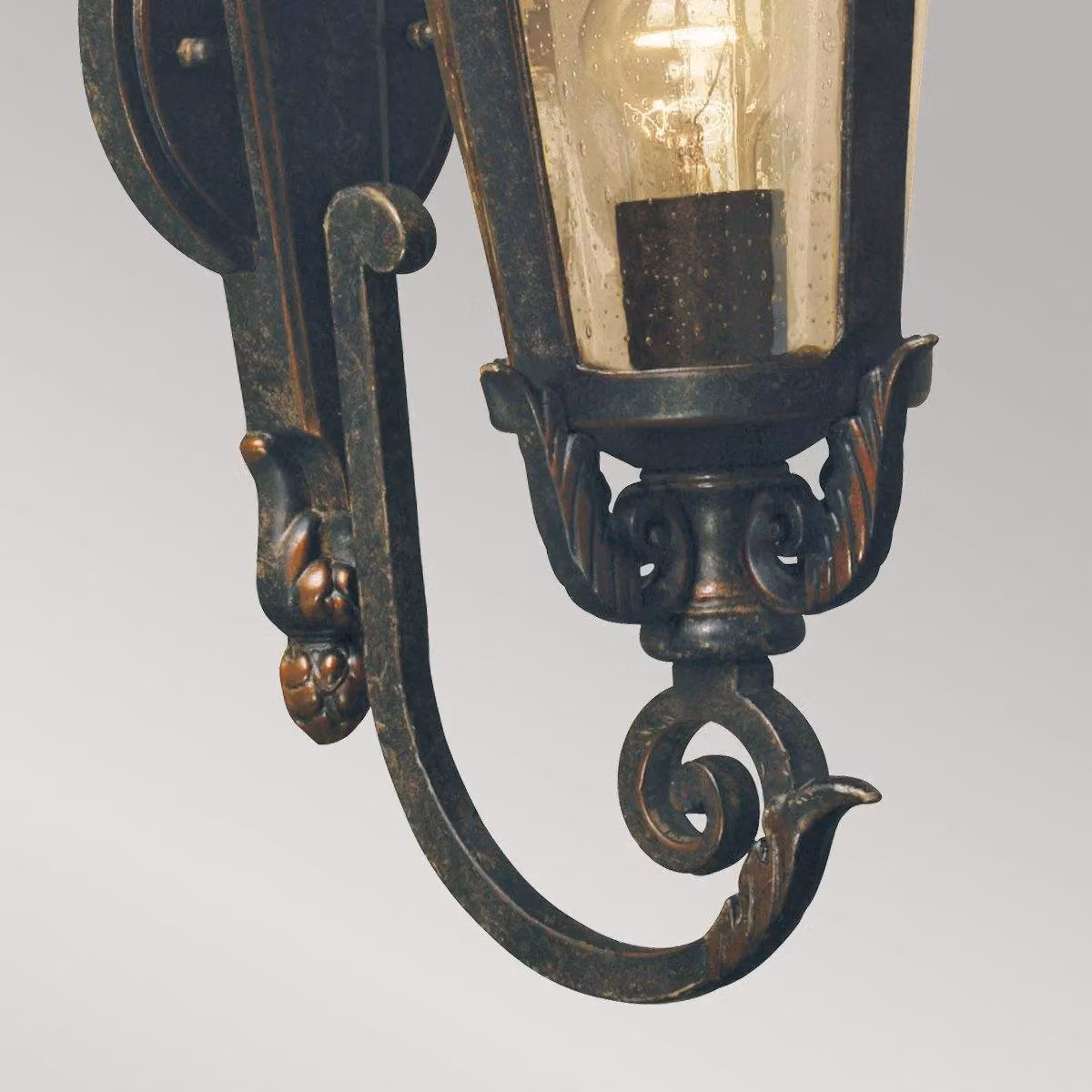 Netlighting Baltimore Outdoor Wall Lantern Light in Weathered Bronze and Brown with IP44 Rating and E27 Socket – 3