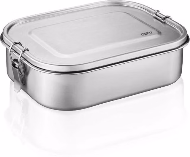 Gefu ENDURE Premium Stainless Steel Leakproof Lunchbox with Dividers, Silver, 1.4 l – 1