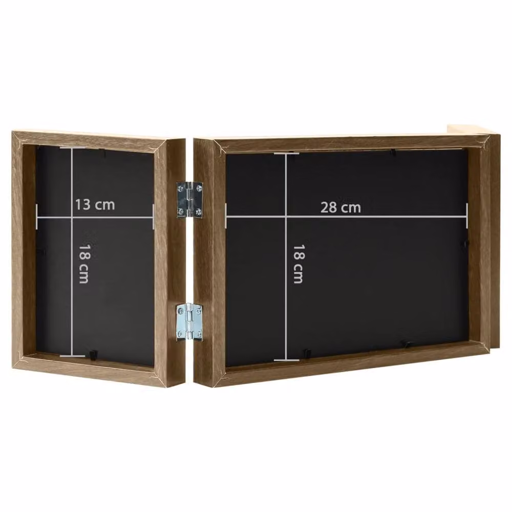 Berkfield Home Trifold Photo Frame Collage in Brown, W: 20 cm, H: 15 cm – 5