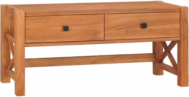 Berkfield Home Rustic Teak Wood TV Cabinet in Brown, W/D/H: 100 x 40 x 45 cm – 1