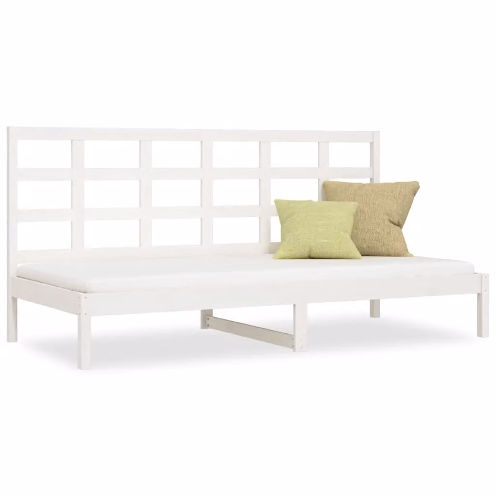 Berkfield Home White Solid Wood Pine Day Bed W/D/H: 200 x 90 cm – 2