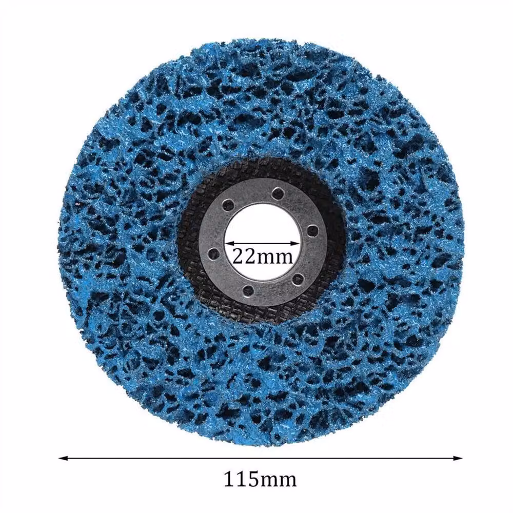 Nordara 5-Piece 115mm Blue Poly Strip Wheel Discs for Paint and Rust Removal on Metal, Wood, Stone and Concrete with Angle Grinder – 2