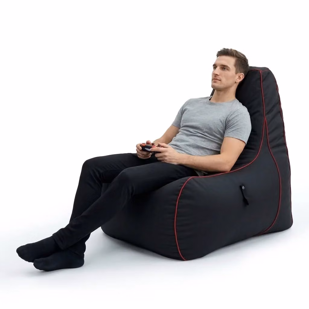GameOver Store Fire Rune Gaming Bean Bag Chair for Adults in Black