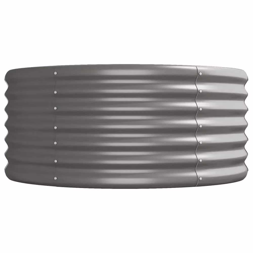 Berkfield Home Garden Grey Powder-coated Steel Raised Bed W: 620 cm, D: 80 cm, H: 36 cm – 4