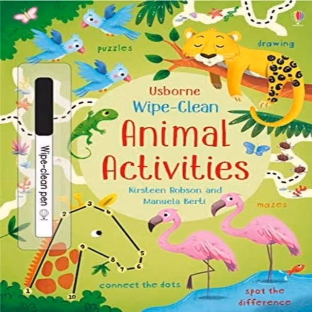 Kirsteen Robson Wipe-Clean Animal Activities Multicolour Paperback Book