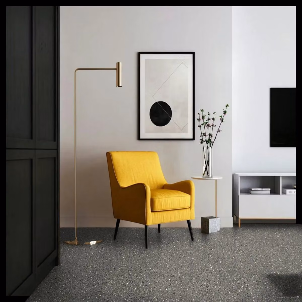 Vinyl Flooring UK Grey Speckled Effect 2.0mm Textile Backed Vinyl Flooring Sheet – 2