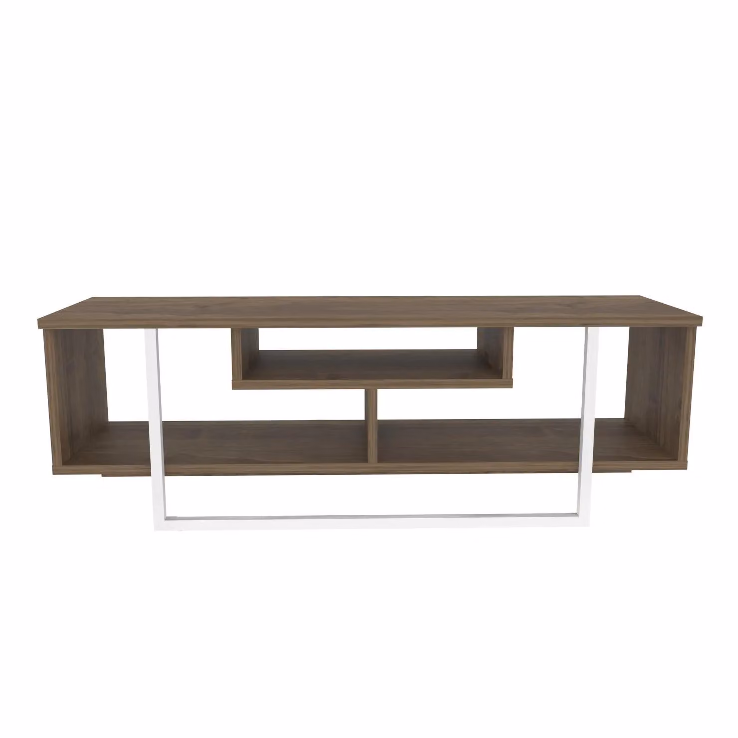 Decorotika Astona Minimalist TV Unit in Walnut and White – 2