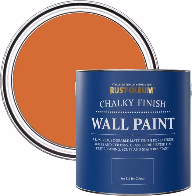 Rust-Oleum Tiger Tea Orange Matt Chalky Wall Paint, 2.5L