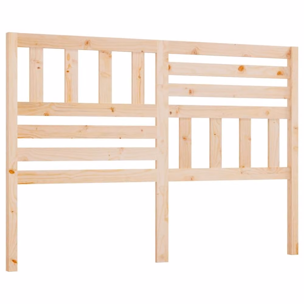 Berkfield Home Beautiful Bed Headboard in Natural Solid Pine, W: 126 cm, D: 4 cm, H: 100 cm – 2