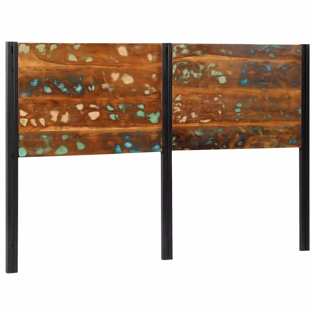 Berkfield Home Industrial Headboard in Brown Reclaimed Solid Wood and Iron, Width: 160 cm – 2