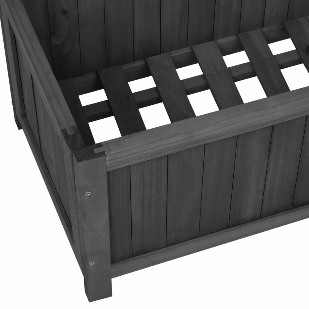 Berkfield Home Garden Trellis Planter in Black Solid Firwood, W/D/H: 70 x 30 x 135 cm – 4