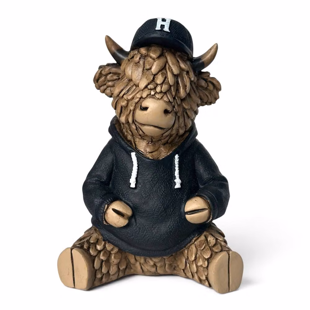 Animal Crackers Hughie Highland Cow Collectable Figurine in Brown and Grey, H: 11.5 cm x W: 7.5 cm x D: 7.5 cm – 2