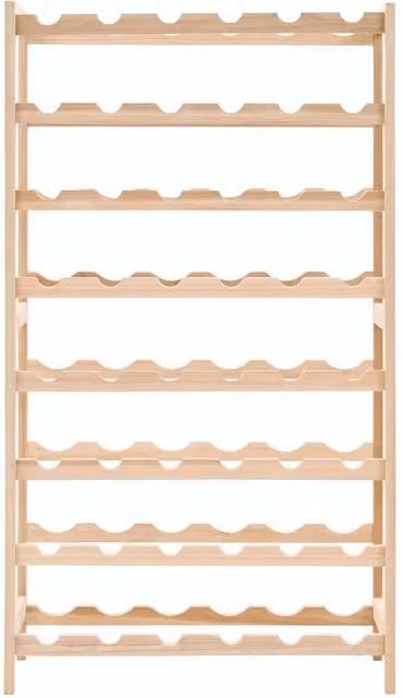 Berkfield Home Sturdy Cedar Wood Wine Rack in Beige, H 102 x W 28 x D 28 cm
