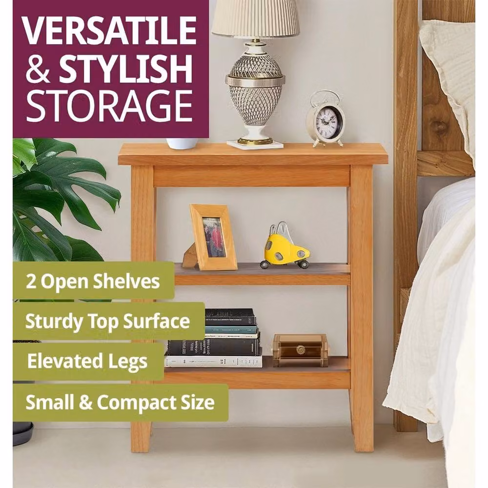 FORGEVIO Modern Square Wooden Side Table in Light Oak – 5